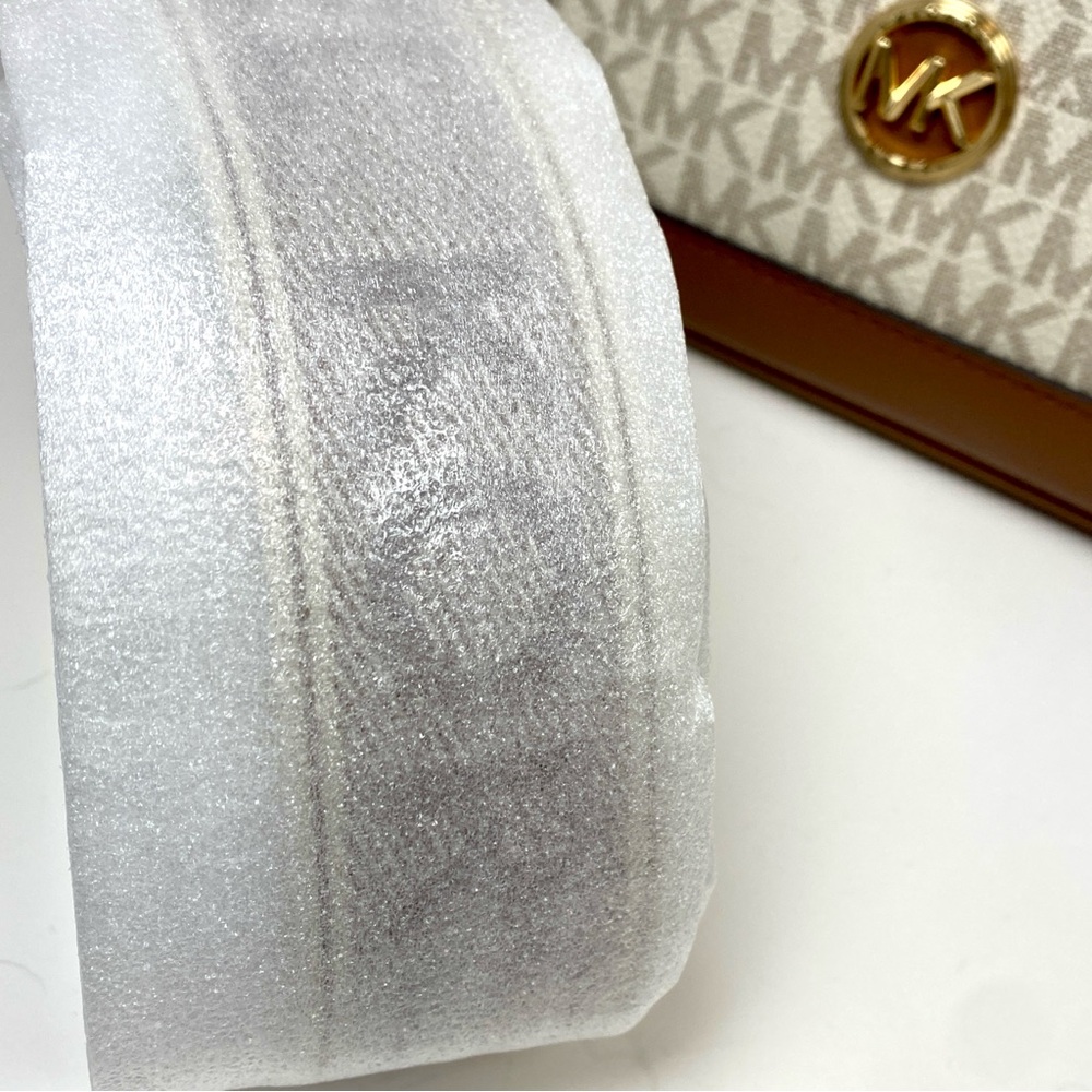 Michael Kors Tan and Cream Logo Crossbody Bag - Picture 14 of 15